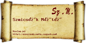 Szmicsák Máté névjegykártya