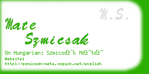 mate szmicsak business card